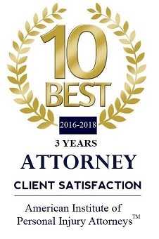 Top 10 personal injury attorney for client satisfaction for 3 years in a row
